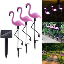 Xhang 3 Adet / Takım Flamingo Figür LED Güneş Işıkları - Pembe (Yurt Dışından)