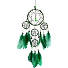 Yeşil Tüy Dream Catcher El Yapımı Duvar Asılı Kolye Dokuma Sanat Dekoru El Sanatları (Yurt Dışından)