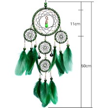 Yeşil Tüy Dream Catcher El Yapımı Duvar Asılı Kolye Dokuma Sanat Dekoru El Sanatları (Yurt Dışından)