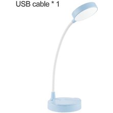 LED Masa Lambası Makyaj Aynası LED Işık USB Öğrenci Kitap Okuma Lambası Göz Koruma Cep Telefonu Tutucu Ev Yurdu Gece Lambası (Mavi) (Yurt Dışından)