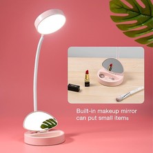 LED Masa Lambası Makyaj Aynası LED Işık USB Öğrenci Kitap Okuma Lambası Göz Koruma Cep Telefonu Tutucu Ev Yurdu Gece Lambası (Mavi) (Yurt Dışından)