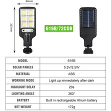 (616B / 72COB) 2x LED Güneş Duvar Işık Pır Hareket Sensörü Dimmable Lamba Açık Bahçe Sokak Yeni (Yurt Dışından)