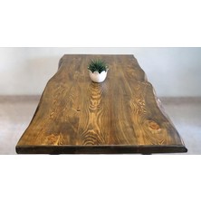 Entema Doğal Ağaç Masif Kütük Masa Yemek Masası 60 cm x 120 cm