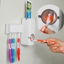 Buffer Buffer® Otomatik Diş Macunu Sıkacağı ve 5 Adet Diş Fırası Tutacağı Diş Fırçalığı