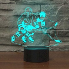 Fybang Soyutlayıcı 3D Buz Hokeyi Oynarken Optik İllüzyon Gece Lambası (Yurt Dışından)