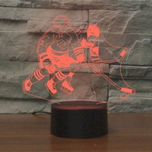 Fybang Soyutlayıcı 3D Buz Hokeyi Oynarken Optik İllüzyon Gece Lambası (Yurt Dışından)