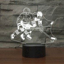 Fybang Soyutlayıcı 3D Buz Hokeyi Oynarken Optik İllüzyon Gece Lambası (Yurt Dışından)