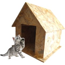 Ncy Home Ahşap Kedi Yuvası Dış Mekan Suya Dayanıklı