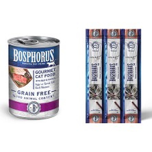 Bosphorus Sığır ve Tavuk Etli Tahılsız Kedi Maması 415 gr + Ton Balıklı ve Karidesli Kedi Ödül