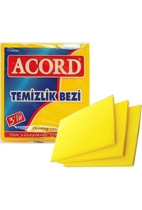 Acord 3’lü Temizlik Bezi Sarı 2 Paket