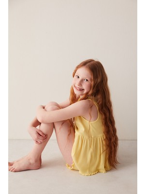 Penti Açık Sarı Kız Çocuk Yellow Frill 2li Pijama Takımı