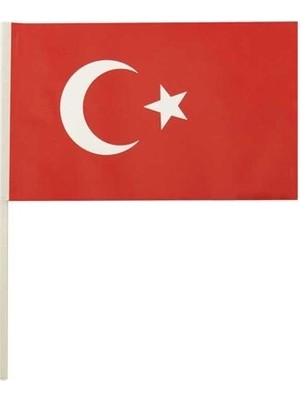 Niyet Çıtalı - Çubuklu Kağıt Türk Bayrağı - 100 Adet - 12,50 x 21CM