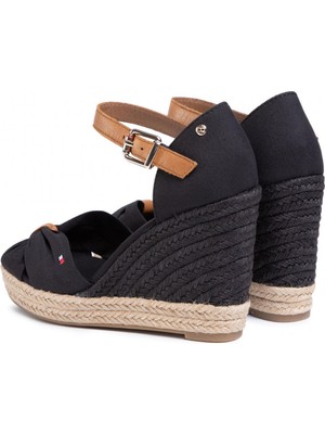 Tommy Hilfiger Kadın Tommy Hilfiger Kadın Basic Open Toe High Wedge Espadrille Ayakkabı FW0FW04784