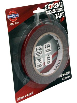 Geseus Boss Extreme Çok Güçlü Oto Aksesuvar Montaj Bandı 12mmx4.6mt