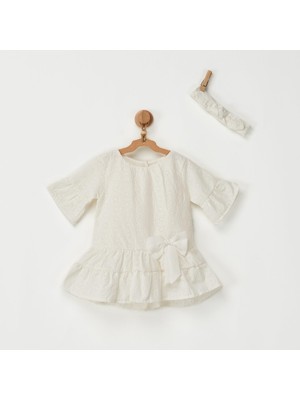 Andywawa AC22581 Stylısh Girl Bebek Elbise Set Ekru