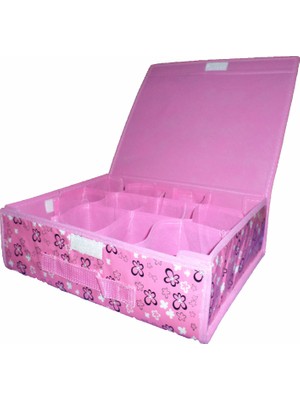 Hasyılmaz 12 Bölmeli Çekmece Düzenleyici Organizer Pembe Çiçekli 101