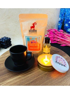 Giftmoda Gökkuşağı Anne Tasarımlı Mum Türk Kahvesi ve Fincanı Set