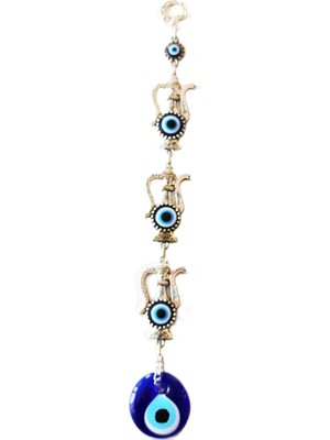 Mixperi Nazar Boncuklu Gümüş Kaplama Üçlü Ibrik Duvar Dekoru