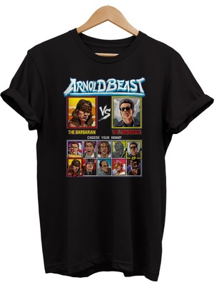 Remonz Arnold Schwarzenegger Film Karakterleri Baskılı %100 Pamuk Oversize T-Shirt