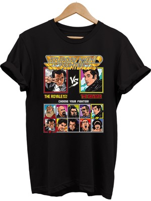 Remonz John Travolta Film Karakterleri Baskılı %100 Pamuk Oversize T-Shirt
