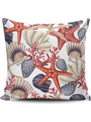 Alkan Homes Marin Desenli Dijital Baskılı Yastık Kırlent Kılıfı