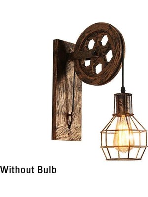 Xinh Loft Retro Endüstriyel Stil Kaldırma Duvar Lambası Restoran Yatak Odası Başucu Merdiven Koridor Kasnak Mağazası Duvar Lambası (Bronz) (Yurt Dışından)