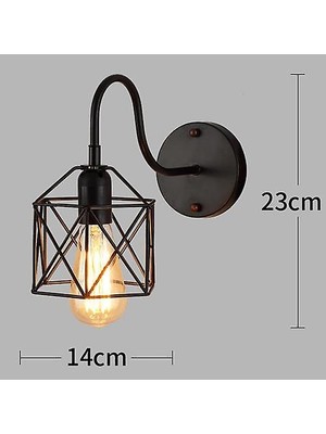 Xinh LED Duvar Işık Retro Loft Endüstriyel Duvar Lambası Siyah E27 Vintage Aplikler Duvar Lambası Endüstriyel Aydınlatma Armatürü Kapalı (G) (Yurt Dışından)