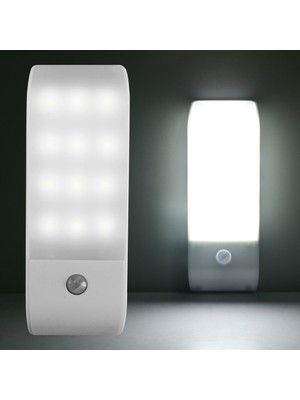 Xinh 1 W LED Şarj Edilebilir Insan Vücudu Gece Işık Insan Vücudu Kızılötesi Sensörü Işık Akıllı LED Kabine Koridor Işık (Beyaz Işık) (Yurt Dışından)