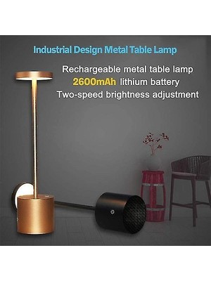 Xinh Kablosuz LED Masa Lambası Taşınabilir USB Şarj Edilebilir (Gümüş) (Yurt Dışından)