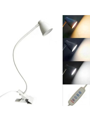 Xinh LED Klip Masa Lambası HL-TJ8010A-7 Weluot, 3 Dişliler Karartma, 8.5cm (Beyaz) (Yurt Dışından)