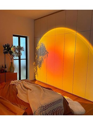 Xinh Sunset Lamba LED Üçgen Braketi Masa Lambası Yatak Odası Yaratıcı Sanat Arka Plan Lambası (T3) (Yurt Dışından)