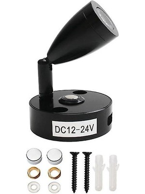 Xinh DC12V 24 V LED Dokunmatik Karartma Rv Okuma Lambası USB Arabirimi Okuma Lambası, LED Dim Tekne Işık, Duvara Monte LED Duvar Lambası (Siyah) (Yurt Dışından)