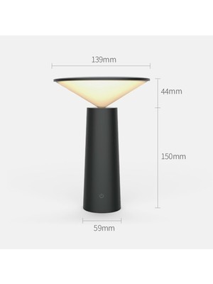 Xinh LED Dim Göz Korumak Masa Işık USB Şarj Edilebilir Torch Okuma Masa Lambası Çalışma Yatak Odası (Siyah) (Yurt Dışından)