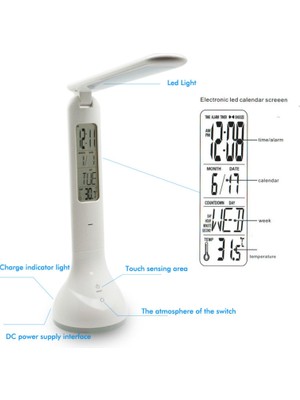 Xinh Kısılabilir Kitap Işık Masa Işık Takvim ile Katlanabilir Sıcaklık Çalar Saat Atmosfer Renkler Değiştirme LED Masa Lambası | Masa Lambaları (Yurt Dışından)