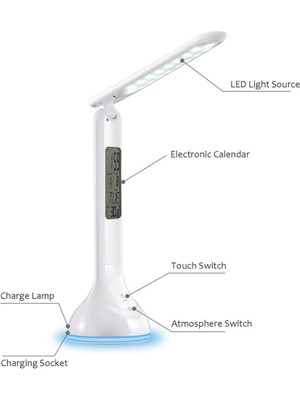 Xinh Kısılabilir Kitap Işık Masa Işık Takvim ile Katlanabilir Sıcaklık Çalar Saat Atmosfer Renkler Değiştirme LED Masa Lambası | Masa Lambaları (Yurt Dışından)