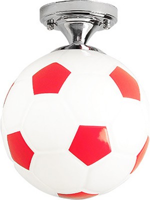 Xinh 20 cm Futbol Tavan Lambası Futbol LED Tavan Lambası Kapalı Bar Çocuk Yatak Odası Yatak Odası Aydınlatma Erkek Lamba Lambası Ev Kırmızı (Yurt Dışından)