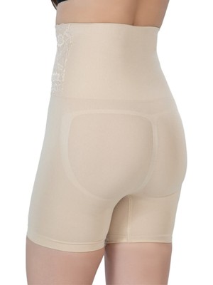 Emay Önü Dantelli  Yüksek Bel Boxer Korse 2091 Ten