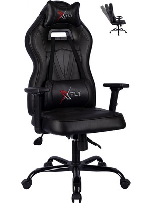X-Fly Ergonomik Oyuncu Koltuğu – Kontrplak Gövde, Metal Ayak, Ayarlanabilir Sırt ve Kolçak, 65 DNS Sünger, 360° Dönebilen Mekanizma