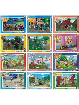 Adeland Trt Çocuk Kahramanları Karma 48 Parça Puzzle 5'li Set