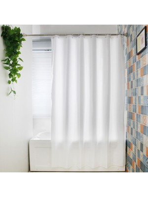 Avrupa Beyaz Duş Perdesi Katı Renk Polyester Kumaş Kalın Su Geçirmez Perdeler Kalıp Basit Banyo Seti Bölme Perdesi (180 * 180 Cm) (Yurt Dışından)