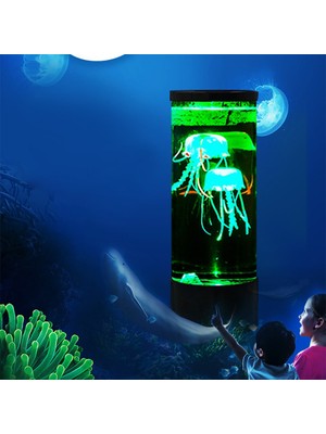 Hipnotik Jellyfish Akvaryum Yedi Renk LED Okyanus Fener Işık Dekorasyon Lambası Yatak Odası Masaüstü Gece Işıkları Için | Masa Lambaları (Yurt Dışından)