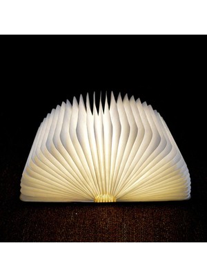 Yenilikçi USB Şarj Edilebilir LED Katlanabilir Ahşap Kitap Şekli Masa Lambası Booklight (Yurt Dışından)