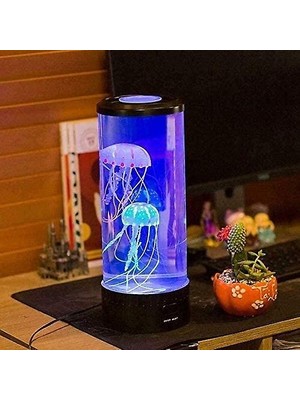 Akvaryum LED Masası Başbin Jellyfish Lambası ile 6 Renk Değiştirme (Büyük) (Yurt Dışından)