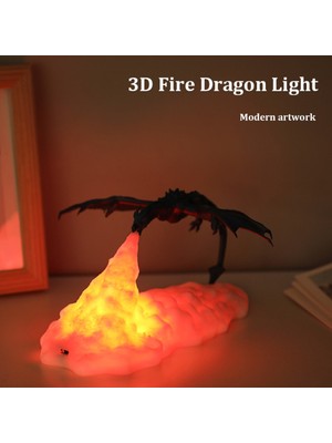 3D Baskılı LED Dragon Lamba Sıcak Kırmızı Anime Figürü Çocuk Masa Gece Işık Iç Ev Yatak Odası Için Tatil Dekorasyon Çocuklar 'hediyeler Gece Işıkları (Yurt Dışından)