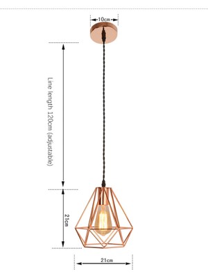 21 cm Elmas Altın Avize, 220 V E27LED Tek Spiral Attic Aydınlatma Elmas Altın Demir Avize (Yurt Dışından)