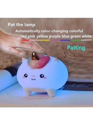 LED Gece Lambası, Bebek Kısılabilir Lamba, USB Şarj Edilebilir Gece Lambası, Başucu Lambası, Kreş Gece Lambası, Pijama Lambası, Çocuklar Için Ilginç Bir Hediye, (Beyaz) (Yurt Dışından)