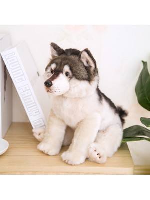 Gerçekçi Kurt Köpek Husky Yavru Peluş Dolması Hayvan Bebek Bebek Çocuk Kurt Lover Doğum Günü Hediyesi Ev Dükkanı Dekorasyon | Doldurulmuş ve peluş Hayvanlar (Yurt Dışından)