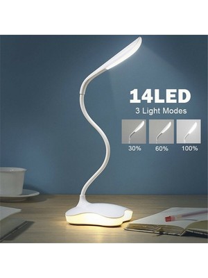 14 LED Okuma Işık Dim 3 Modu USB Göz Bakımı Masa Lambası Dokunmatik Kontrol Masa Işık 360Â ° ile Dönebilen Başkanı Esnek Hortum Çalışma Okuma Çalışma Kamp (Yurt Dışından)