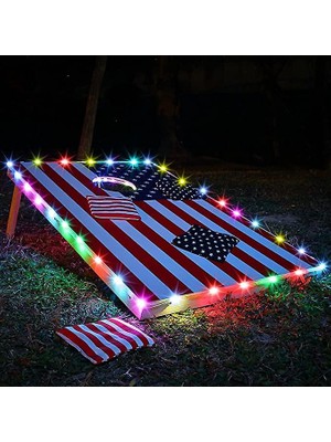 Cornhole Tahtası Işıkları 2 Set Mısır Delik Kenar ve Halka LED Işıkları (Yurt Dışından)