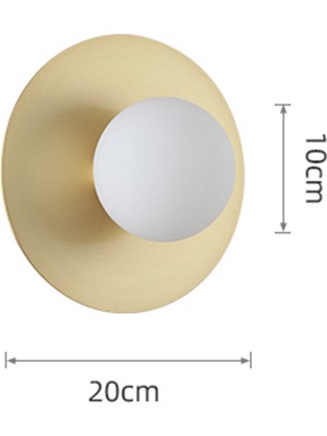 5 W Bakır Cam Topu Duvar Lambası Oturma Odası Yatak Odası Başucu Dekoratif Lamba (Nötr Işık) (Yurt Dışından)